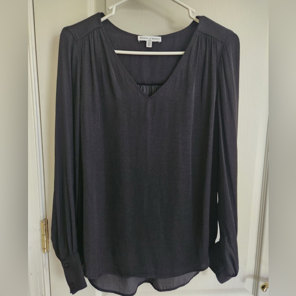 Black v-neck blouse